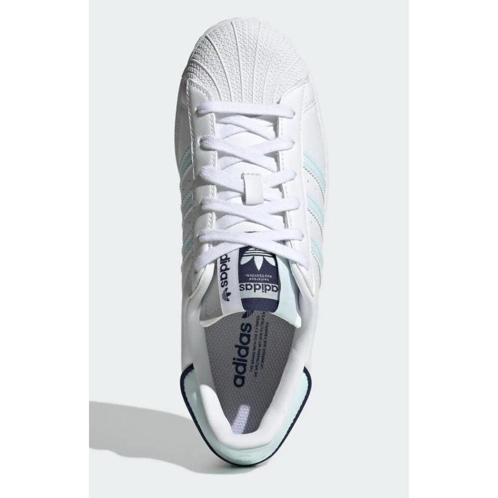 Adidas Originals Superstar Women Casual Shoes White / Almost Blue 4Y 5.5W - Picture 3 of 3
